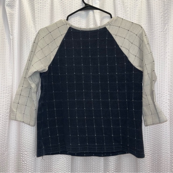 ❤️4for$20! Loft Lounge Sweater Size Small, Blue Light Gray Color w Plaid Pattern - Picture 3 of 3